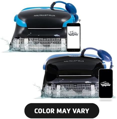 Dolphin Nautilus CC Plus Wi-Fi Automatic Robotic Pool Vacuum Cleaner, Always Cleaning, Never Charging, with Wall Climbing Scrubber Brush, Ideal for In-Ground Pools up to 40 FT in Length