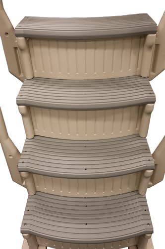 Confer Plastics Curve CCX-AG Drop in Above Ground Pool Step with Grey Treads - Base Step