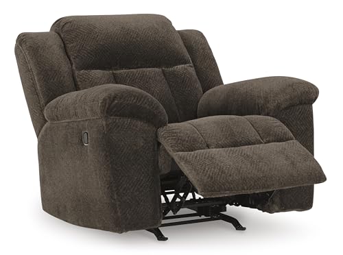 Signature Design by Ashley Frohn Urban Manual Rocker Recliner with Pillow-Top Arms, Dark Brown