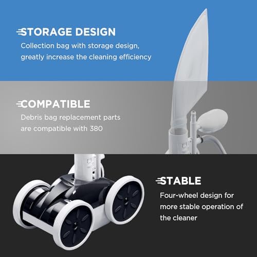 MAKHOON Upgrade Pool Pressure Side Sweeper: Professional Solution for Cleaning Your Swimming Pool (Four Wheels are Better Than Three)