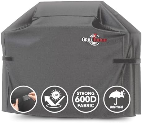 Heavy Duty BBQ Grill Cover for Outdoor Grill, 64 Inch – Waterproof, Weather Resistant, UV & Fade Resistant with Adjustable Straps – Gas Grill Cover for Weber, Charbroil, etc. Charcoal