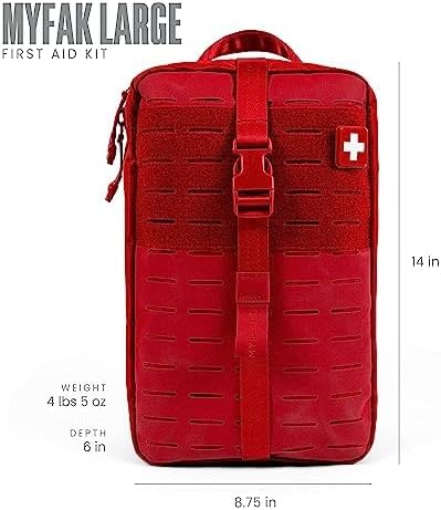 My Medic MYFAK Large Medical Kit (PRO) - Emergency First Aid Survival Essentials & Travel Bag Supplies | EMT Rescue Items For Any Car, Home or Office - Red