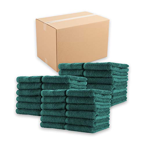 Arkwright Bleach Proof Salon Towels Bulk - Case of 180 - Highly Absorbent, 100% Cotton, Quick Dry Spa Face Towel for Hair Stylist, Barber, Pedicure, and Esthetician, 16 x 27 in, Hunter Green