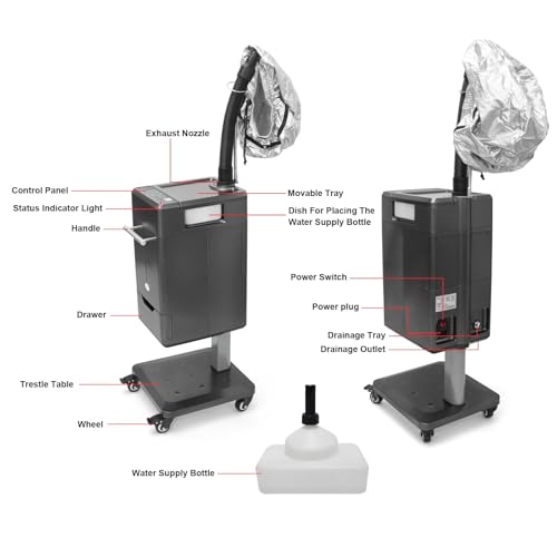 Elitzia Hair Steamer Micro Mist Scalp Detoxify for Hair Wash Reclining Chair Bed Attachment Professional Hair Care for Salon SPA Barber Shop with Storage Draw ET1939