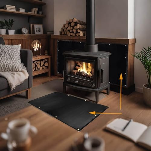 48x30'' Grill Mats for Outdoor Grill, Fireproof Heat Shield for Grill, Protecting Deck Railing Wall from Grill Heat and Oil Stain,Prevent Fence and Wall from Being Blackened by BBQ Smoke.