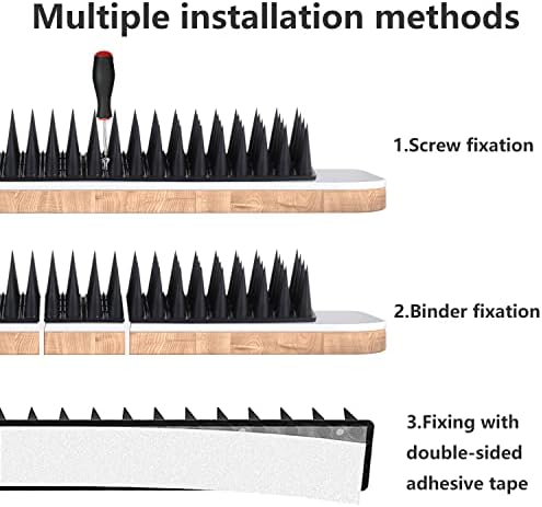 Bird Spikes, 40 Pack Bird Deterrent for Outside, Pigeon Spikes for Raccoon Squirrel Cats Bird Deterrent Spikes for Fences and Roofs to Keep Birds Away(37.3Feet)