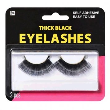 Amscan 841523 Thick Black Eyelashes for Adults, 1 Pair