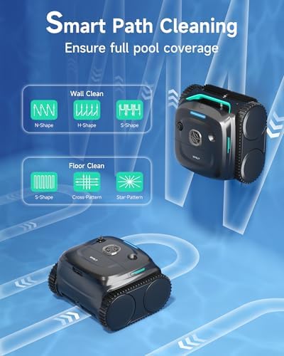 (2025 New) WYBOT C2 Cordless Robotic Pool Cleaner, Pool Vacuum for Inground Pools up to 2512 Sq.ft, Wall-Climbing & Waterline Cleaning wtih Dual Filter, Triple-Motors, Lasts 180 Mins Runtime