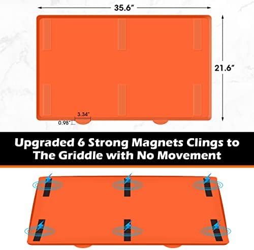 36" Griddle Mat Silicone for Blackstone, Magnetic Protective Cover Mats Blackstone Griddle Top Covers for Blackstone Protector Outdoor-Orange