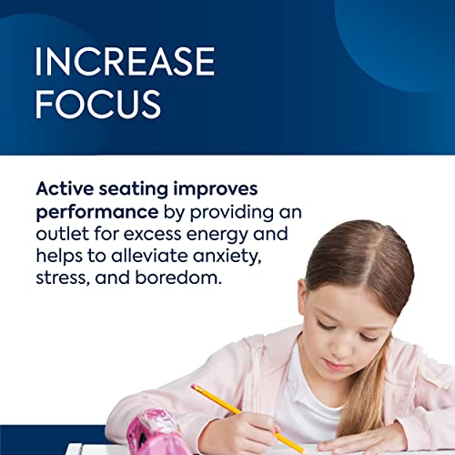 Bouncyband Medium Balance Ball, Dark Blue – Create Flexible Seating to Improve Focus in The School, Office, or Home with This No-Roll Weighted Ball – 21.6” (55cm) Ball for People Between 5’-5’6 Tall