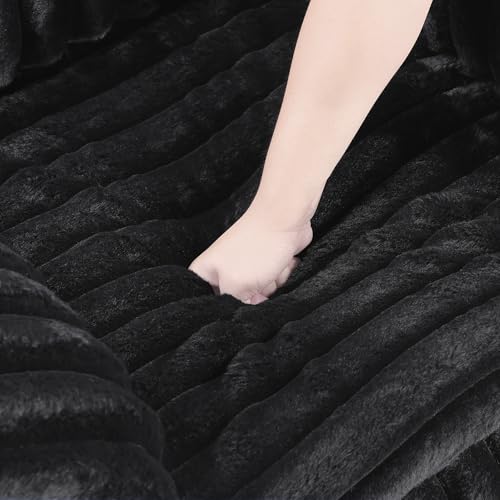 Lexicon Manual Glider Recliner Chair, Corduroy Manual Tab Pull Reclining Chair with Pillow Top Arms, Plush Cushions, Cozy Theater-Style Accent for Living Room/Bedroom, Easy Assembly, Black