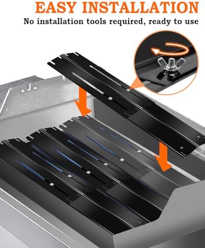 Universal Heat Plates Shield 13.5" up to 25" Adjustable Heat Tent for Backyard Uniflame Nexgrill Dyna Glo Chargriller King Griller Charbroil Gas Grill Replacement Parts 5 Pcs Flavorizer Bar