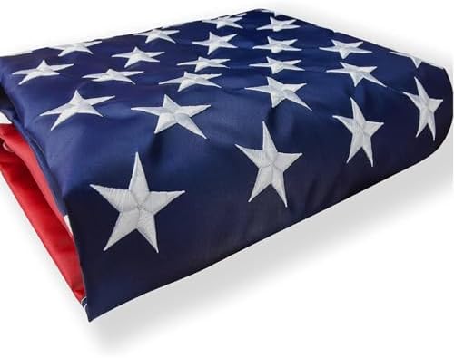 American Flags for Outside 4x6, US Flag Outdoor Heavy Duty, Embroidered Stars/Sewn Stripes/UV Protection/Brass Grommets, USA Flags High Wind