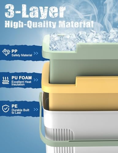 Pool Cooler with 2 Ice Pack – 22L Extra-Large Insulated Hanging Cooler for Above-Ground Pools, Fits Intex Bestway etc, Holds 24 Cans, Keeps Ice 3X Longer, Ideal for Poolside Camping & Outdoor Parties