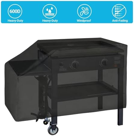 Stanbroil 28" Griddle Cover for Blackstone 2 Burner Grills, 600D Heavy Duty Waterproof Anti-UV Canvas Flat Top BBQ Cover for Blackstone 28" Outdoor Cooking Gas Grill Griddle