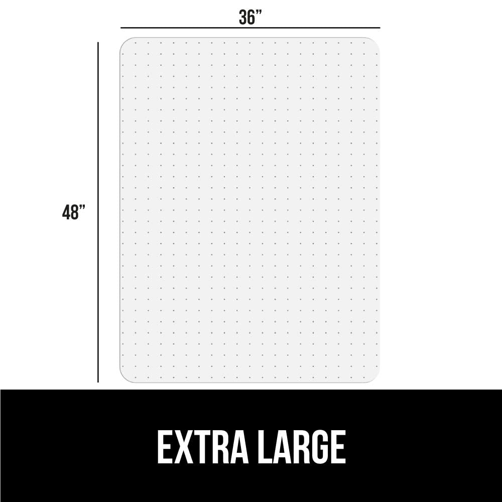 GORILLA GRIP Slip Resistant Office Chair Mat for Carpet Floors, 36x48 Smooth Glide Under Desk Carpeted Floor Protector, Heavy Duty Plastic Computer Mats for Rolling Work and Gaming Chairs, Clear