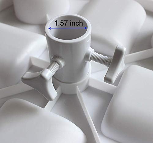 AMMSUN 17" Beach Umbrella Table Tray with 4 Cup Holders, 4 Snack Compartments for Beach, Patio, Garden, Swimming Pool 17 Inch, White