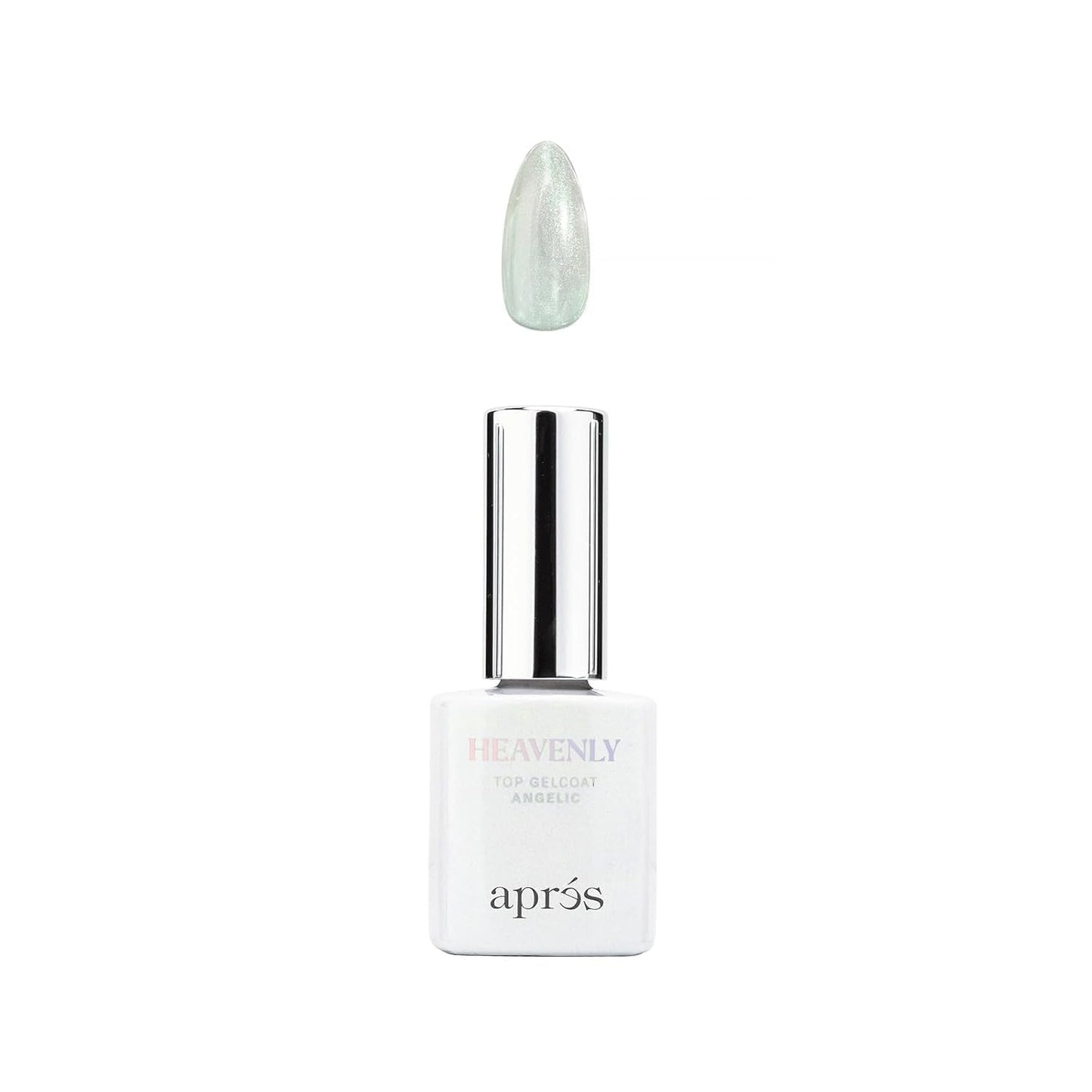 Apres Heavenly Top Gelcoat, 15 ml Non-Wipe Nail Gel Polish Top Coat, Shimmery Long Lasting Topcoat (Angelic, 15 ml)
