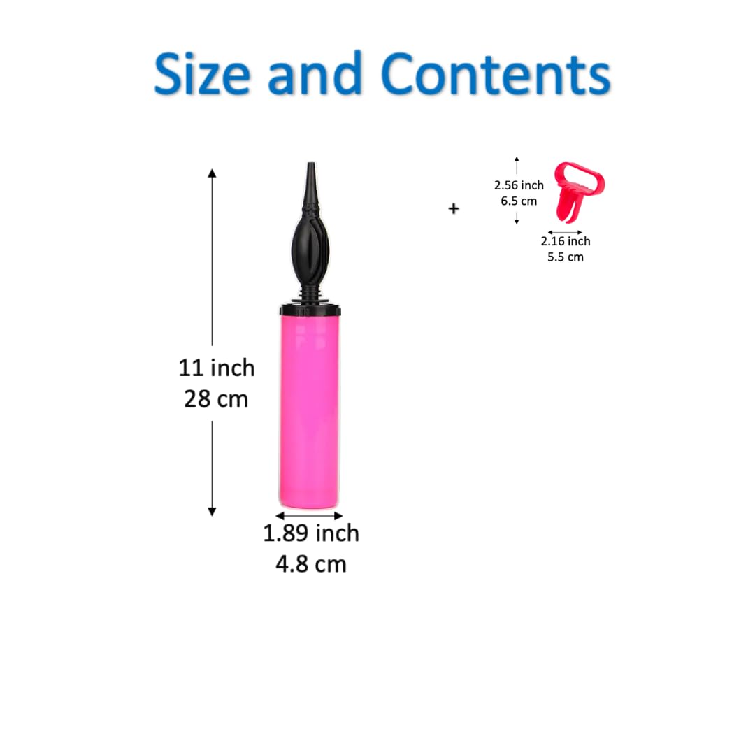 Apintop Balloon Pump with Dual Action Hand Blower, Air Pump Balloon Handheld (Pink)