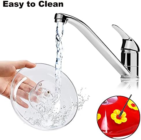 Hummingbird Feeders for Outdoors Hanging (2 Pack) 16 oz, 8 Feeding Ports Plastic Hummzinger Hummingbird Feeder, Bee-Proof Leak-Proof No Drip, Easy to Clean with Cleaning Brushes