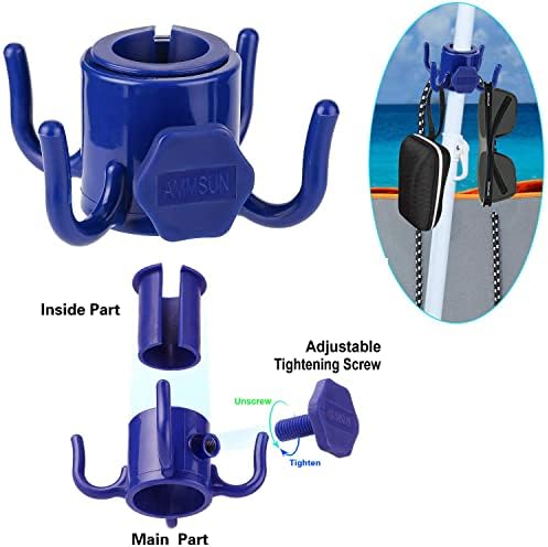 AMMSUN Beach Umbrella sand Anchor Stand Holder Heavy Duty and beach umbrella hanging hook, Universal One Size Fits Most Beach Umbrella| Safe Stand for Strong Winds Portable Beach Accessories