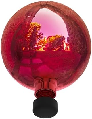 Alpine Corporation 10" Diameter Indoor Outdoor Glass Gazing Globe Yard Decor, Red