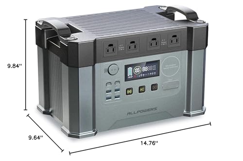 ALLPOWERS 2400W Portable Power Station 1451.6Wh MPPT Solar Generator with 2700W (AC+DC) Home Backup Battery for Outdoor Camping RV Emergency Off-Grid