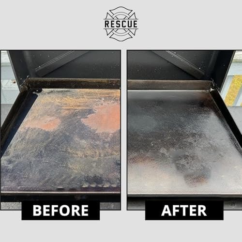 Grill Rescue Griddle Brush –Bristle-Free, Heavy-Duty Griddle Cleaner for Flat Tops & BBQ Griddles | Heat Resistant, Safe for Nonstick Surfaces, Cast Iron & Stainless Steel (Griddle Head)