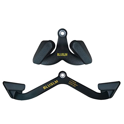 BLUSLM LAT Pull Down Bar for Cable Machine, LAT Pulldown Attachments T Bar V Bar Cable Attachment, Back Tricep Bar Strength Training Handle (BL4PLUS)