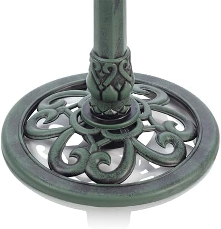 Alpine Corporation TEC104 Outdoor Floor 3-Tiered Pedestal Soothing Cascading Waterfall Fountain with Birdbath, 40", Green