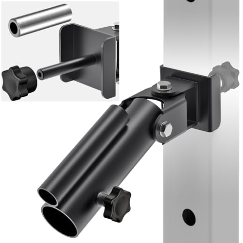 SELEWARE Power Rack Landmine Attachment for 1" Standard Bar and 2" Olympic Bars T Bar Row Landmine Attachment for 2" x 2" Power Cage with 5/8" or 1" Hole, 600 lbs Capacity