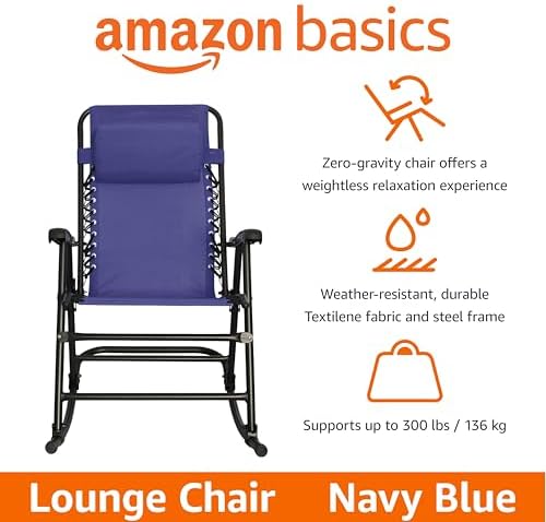 Amazon Basics Foldable Rocking Chair - Blue