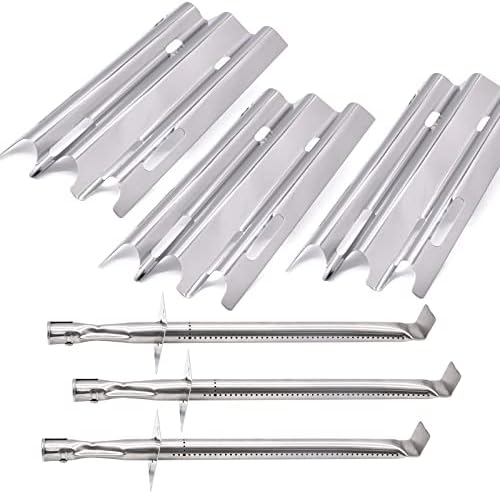 Repair kit for Vermont Castings CF9030 VM400XBP VM450 VM450SSP VM600 CF9055 CF9085 VCS5005, Jenn-Air JA461 JA580 JA461P Grill Parts, Stainless Steel Grill Burner Tube and Heat Plate Tent Shield
