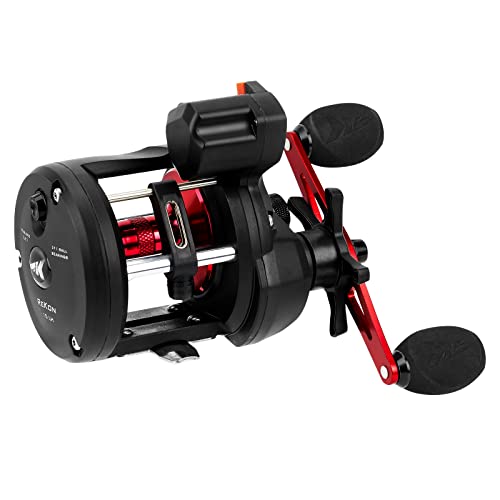 KastKing ReKon Line Counter Trolling Fishing Reel, Round Baitcasting Reels, Left Handed, Size 10