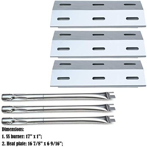 Direct store Parts Kit DG103 Replacement for Ducane Gas Barbecue Grill 30400040,3200,3400 Grill Burners & Heat Plates (Stainless Steel Burner + Stainless Steel Heat Plate)