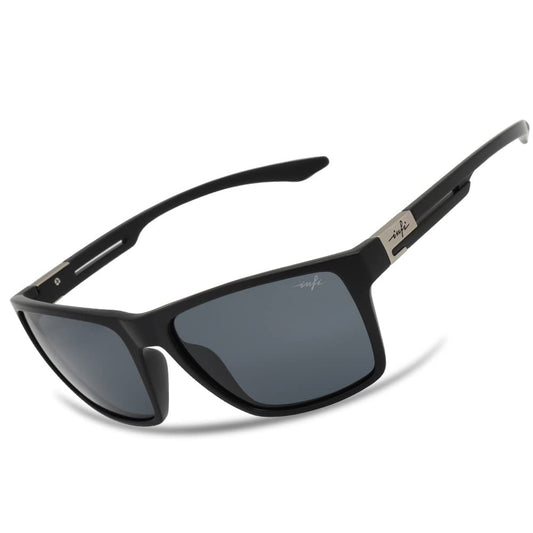 INFI Fishing Polarized Sunglasses for Men Driving Running Golf Sports Glasses Square UV Protection Designer Style Unisex (Matte Black/Smoke Lens)