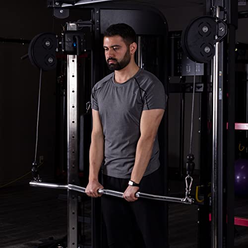 AmStaff Fitness Multi-Purpose EZ Curl Bar - Double Hook (EZ Curl) LAT Attachment Bar