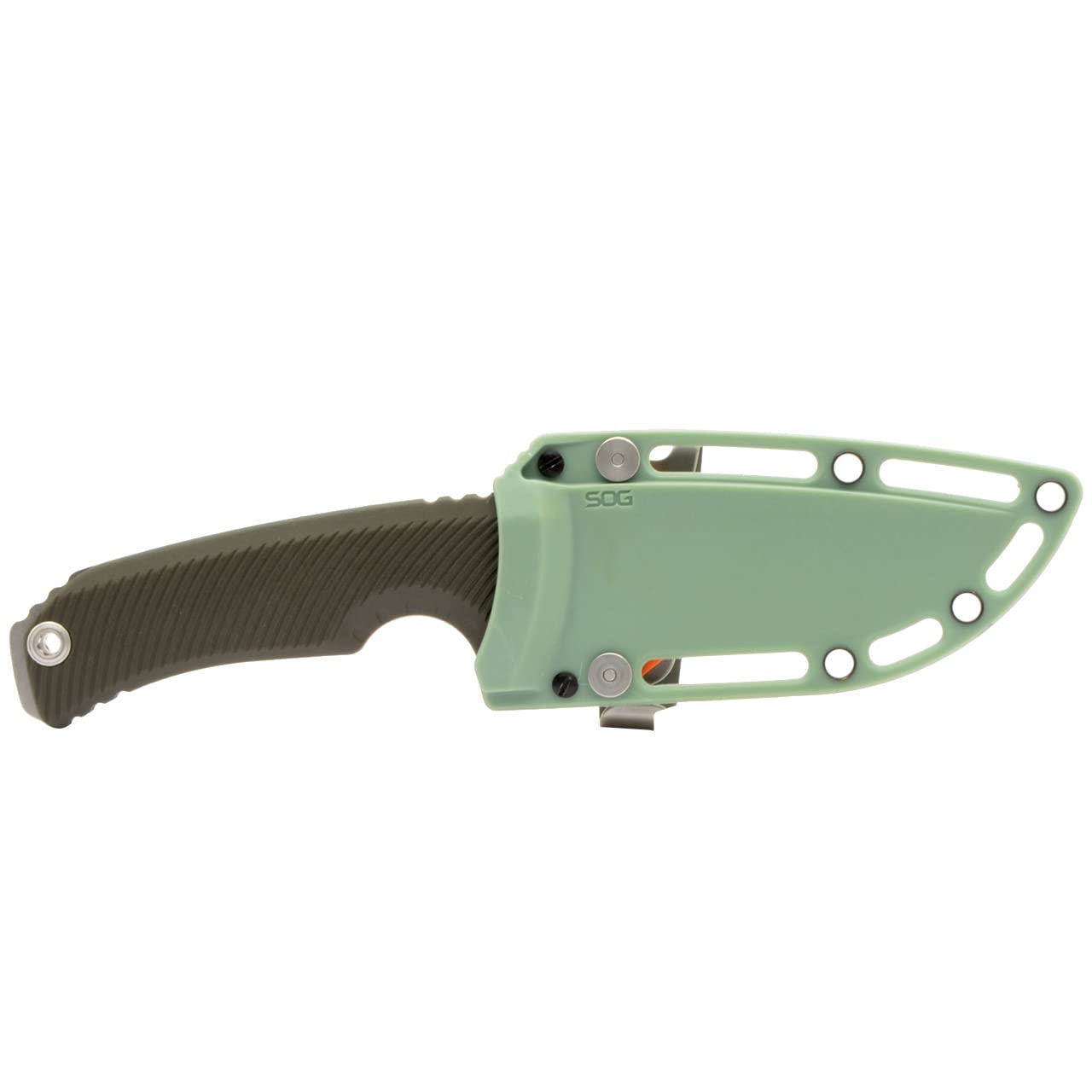 SOG Tellus FX Full-Sized Fixed Blade Knife 4.2" Full-Tang CRYO 440C Steel Blade GRN Handle UMS Compatible Sheath, Olive Drab