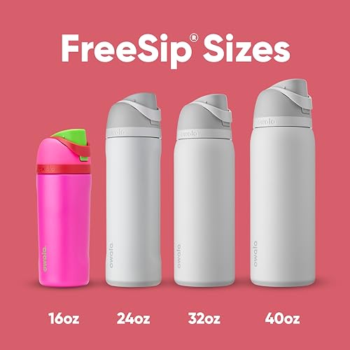 Owala FreeSip Insulated Stainless Steel Water Bottle with Straw for Sports and Travel, BPA-Free, 24oz, Foggy Tide