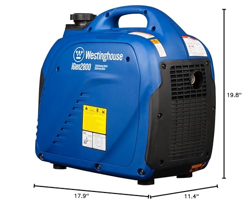 Westinghouse 2800 Peak Watt Super Quiet & Lightweight Portable Inverter Generator, Gas Powered, Parallel Capable, Long Run Time