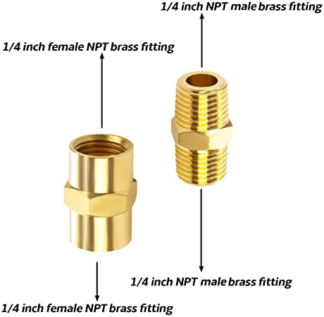 1/4" RV Propane Quick Connect Adapter for Propane Hose, Quick Connect or Disconnect Kit Fitting Shutoff Valve and Full Flow Plug 1/4" Male NPT 1/4 Inch Female NPT for RV,Trailer,BBQ
