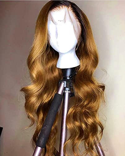 ANDRIA lace front wigs Honey Blonde Glueless Lace Wig Long Loose Wave Synthetic Heat Resistant Fiber Wig With Baby Hair Long Wavy Colorful Ombre blonde brown Colored lace front wig for Black Women
