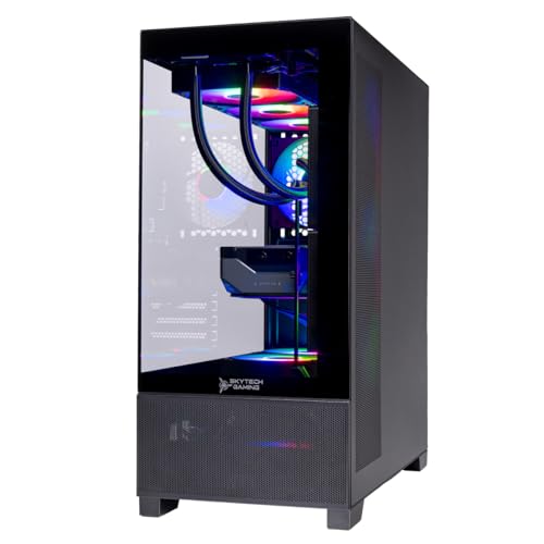 Skytech Gaming Azure 3 Plus Desktop PC, Ryzen 9 9900X 4.4 GHz (5.6GHz), NVIDIA RTX 5070 Ti 16GB, 2TB Gen4 NVMe SSD, 32GB DDR5 RAM 5200 RGB, 850W Gold ATX 3 PSU, 360mm ARGB AIO, Wi-Fi, Win 11