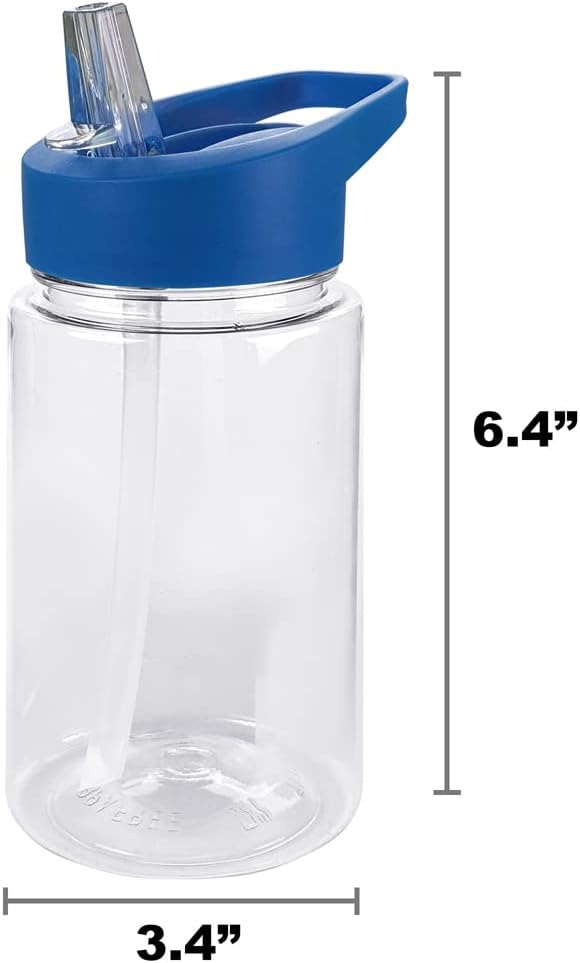 LOGOVISION Sesame Street Kids Tritan Plastic Water Bottle with Straw Lid and Handle, Reusable Tumbler for Toddlers, Unisex for Girls and Boys, 12oz, Big Grover