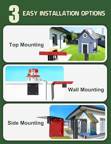 XDW-GIFTS Bird House Pole, 1 Pack 109 Inch Metal Bird Feeder Pole for Outdoor, with 5-Prong Heavy Duty Base for Birdhouse Mounting, Weather Station