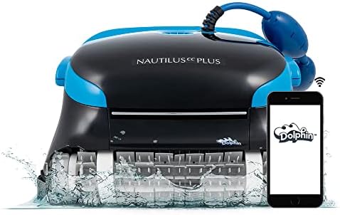 Dolphin Nautilus CC Plus Wi-Fi Automatic Robotic Pool Vacuum Cleaner, Always Cleaning, Never Charging, with Wall Climbing Scrubber Brush, Ideal for In-Ground Pools up to 40 FT in Length