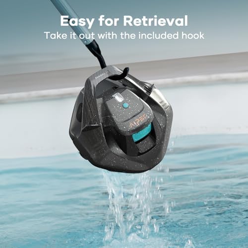 AIPER Cordless Robotic Pool Vacuum, Self-Parking Technology, Portable, Ideal for Above-Ground Flat Pool up to 40 Feet, White (Renewed)