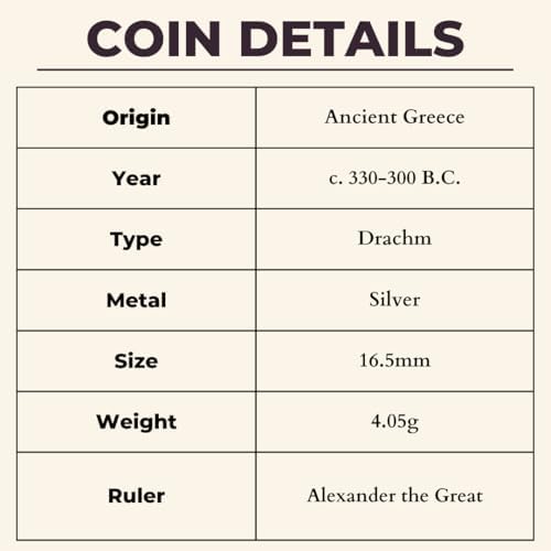 Alexander The Great Coin Ancient Greece Silver Drachm (300 BC) with Certificate of Authenticity (SKU 784G)