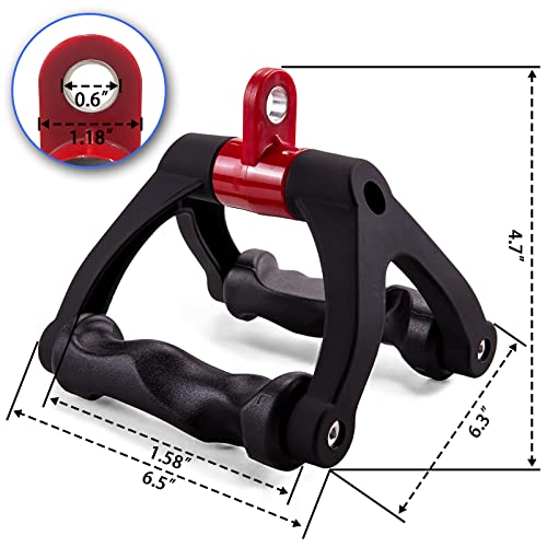 HXD-ERGO Double D Handle for Cable Machine - Ergonomic Row Handle Cable Attachment - Triangle V Bar Grip LAT PullDown Attachments for Home Gym