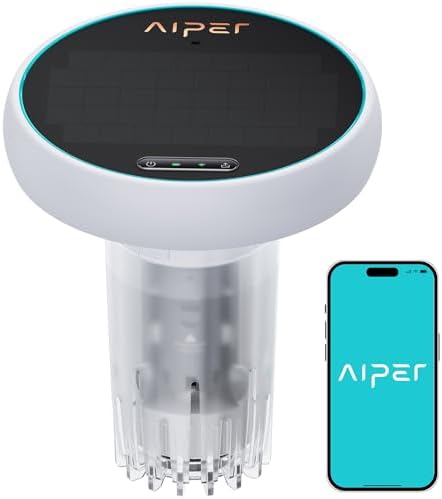 AIPER HydroComm Smart Pool Monitor, 24/7 Digital Water Testing for Pools, Hot Tubs & Spas, 5-in-1 Accurate Testing, App Control, Customized Optimization Tips, White